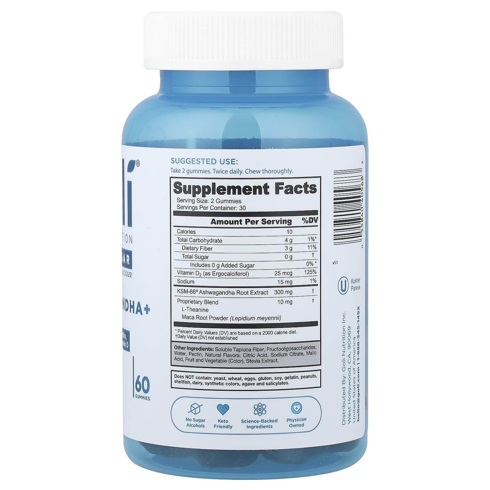 Goli Nutrition, Ashwagandha+ Gummies, 60 Gummies