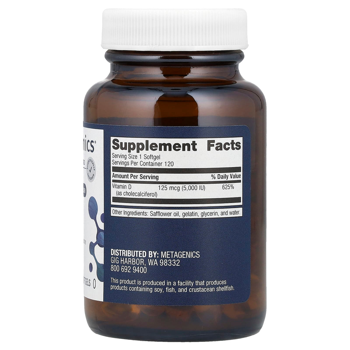 Metagenics Vitamin D3 5000 120 Capsules