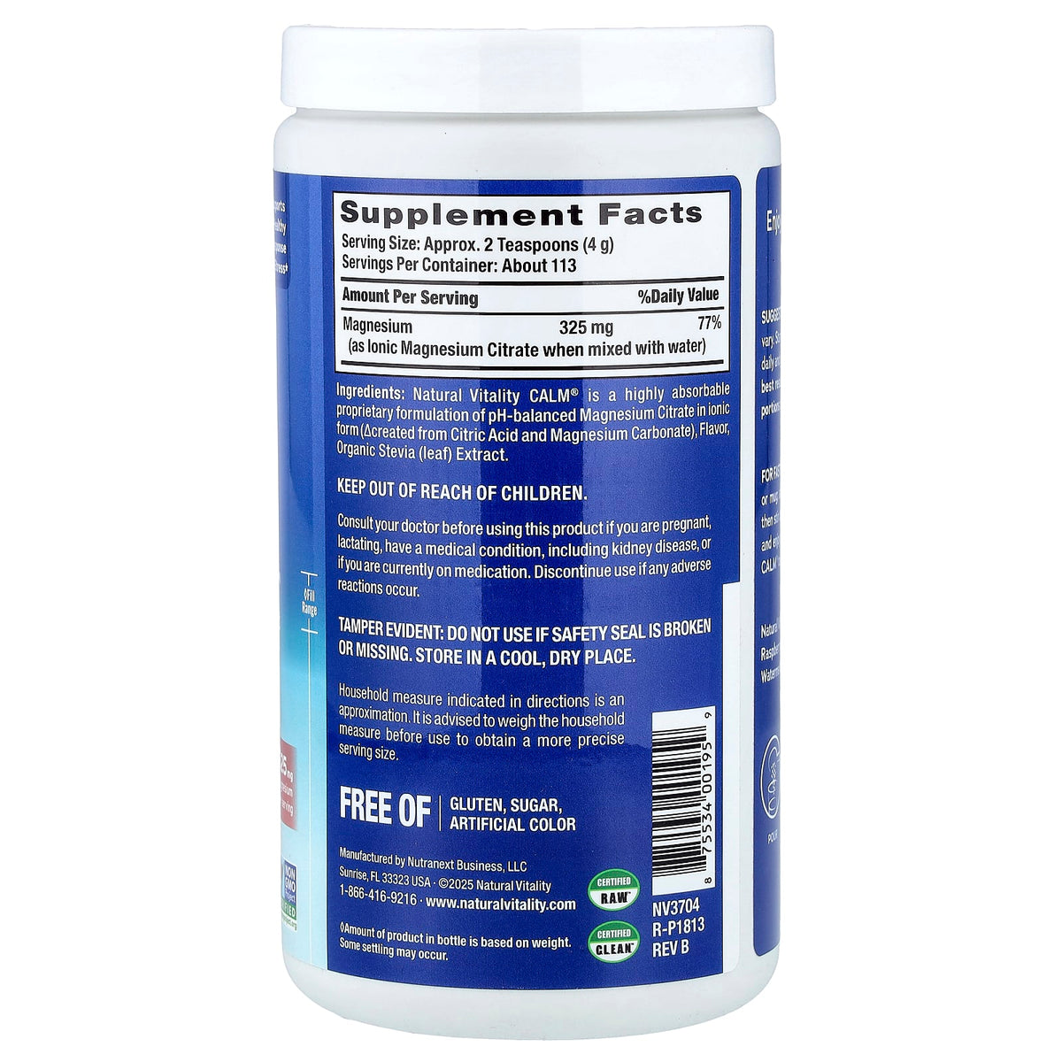 Natural Vitality, CALM, Magnesium Supplement Drink Mix, Original, 453g