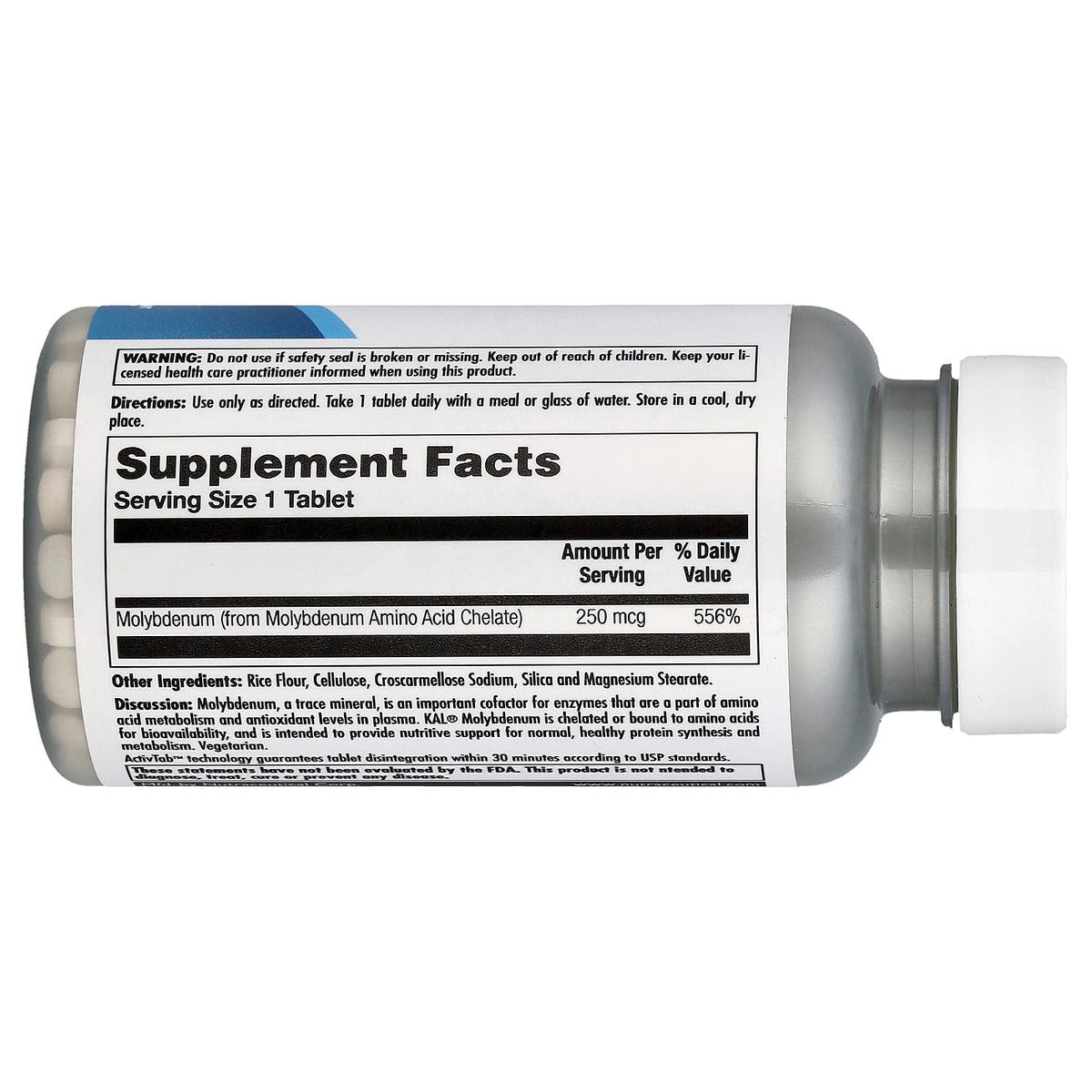 KAL Molybdenum 250 mcg 100 Tabs