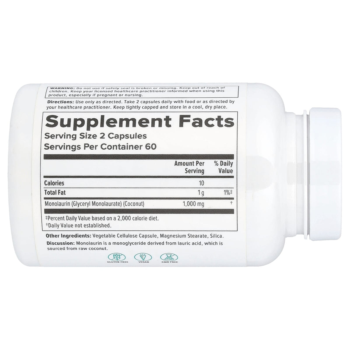 Nutra BioGenesis Monolaurin 500 mg per Capsule