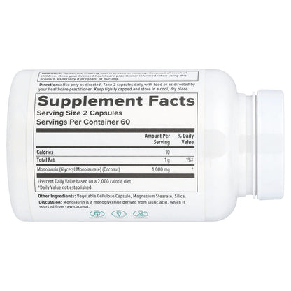 Nutra BioGenesis Monolaurin 500 mg per Capsule