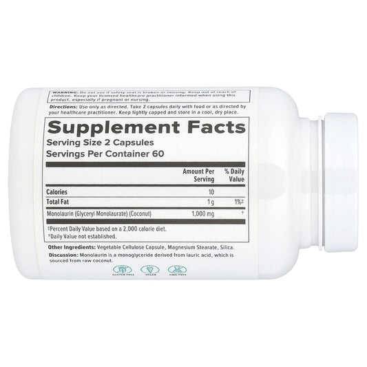 Nutra BioGenesis Monolaurin 500 mg per Capsule