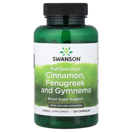 Swanson Vitamins, Full Spectrum® Cinnamon, Fenugreek, & Gymnema with Ceylon Cinnamon, 120 Capsules
