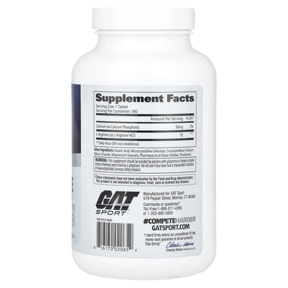 GAT, L-Arginine, Free Form, 180 Tablets