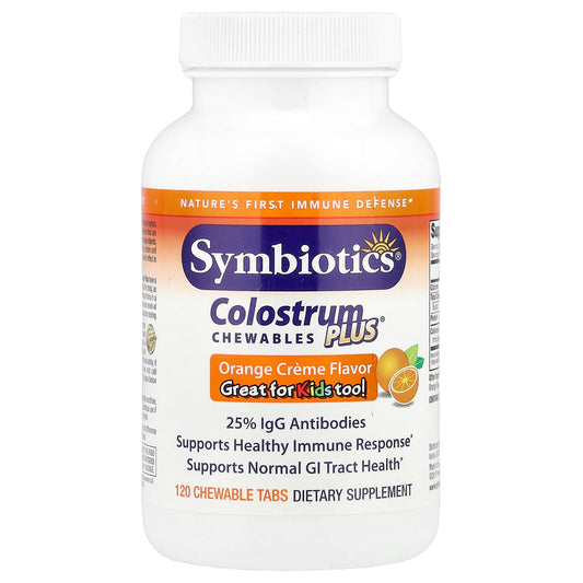 Symbiotics, Colostrum Plus® Chewables, Orange Cream, 120 Chewable Tabs