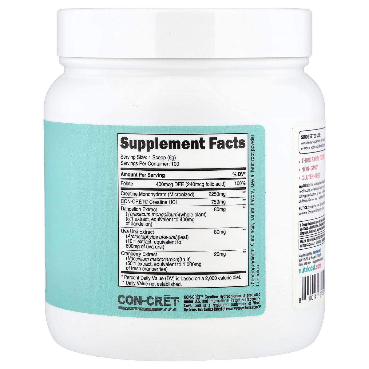 Nutricost, Women, Creatine, Strawberry Lemonade, 1.3 lb (570 g)