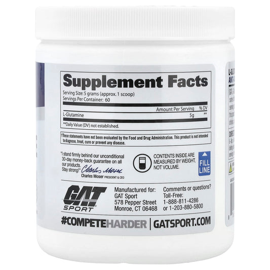 GAT, L-Glutamine, Unflavoured, 10.58 oz (300 g)