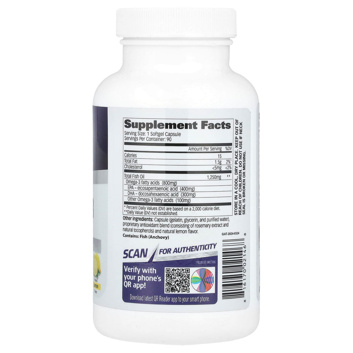 GAT, Omega-3, Lemon, 90 Softgels