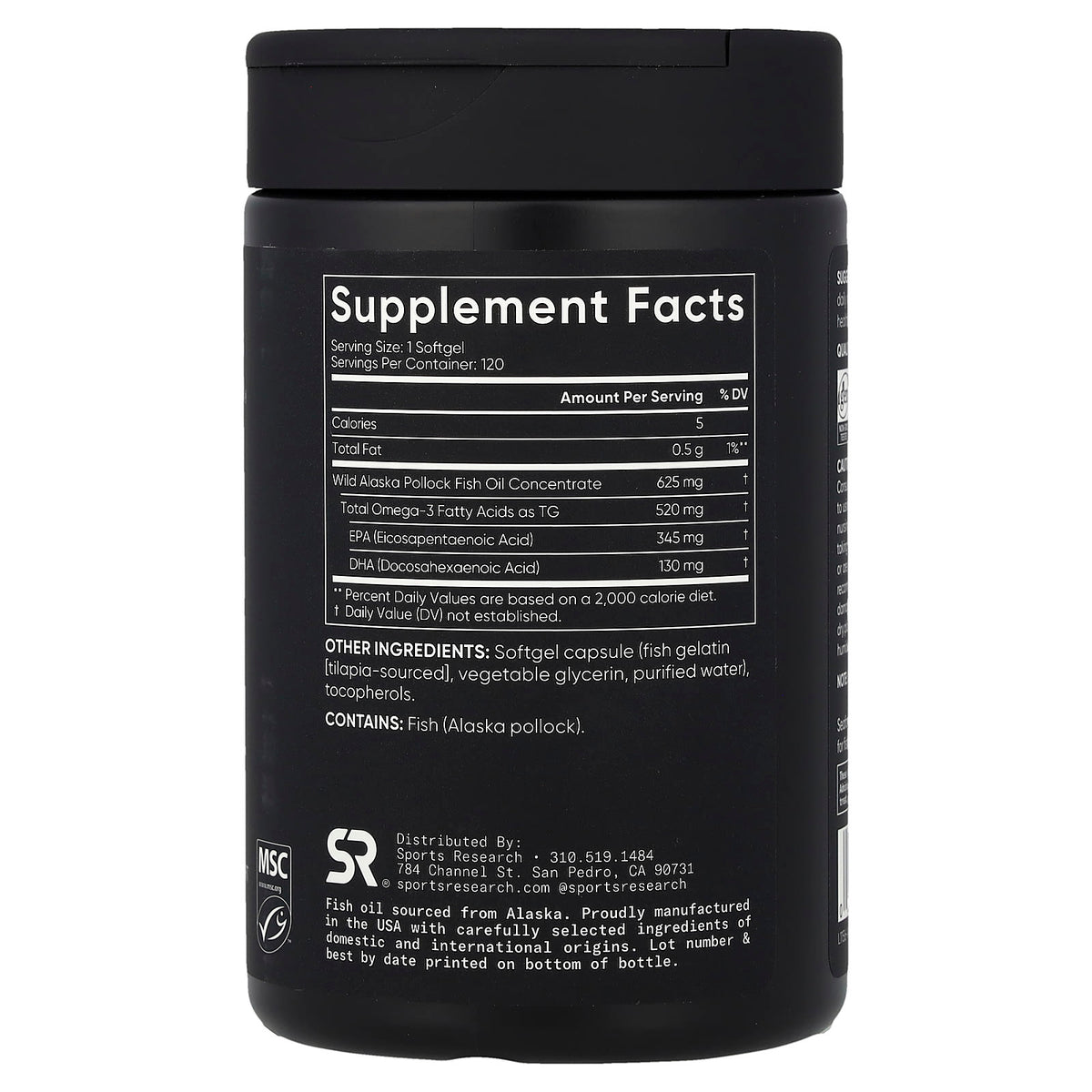 Sports Research Alaskan Omega-3 Fish Oil, Mini Gels 120 Caps