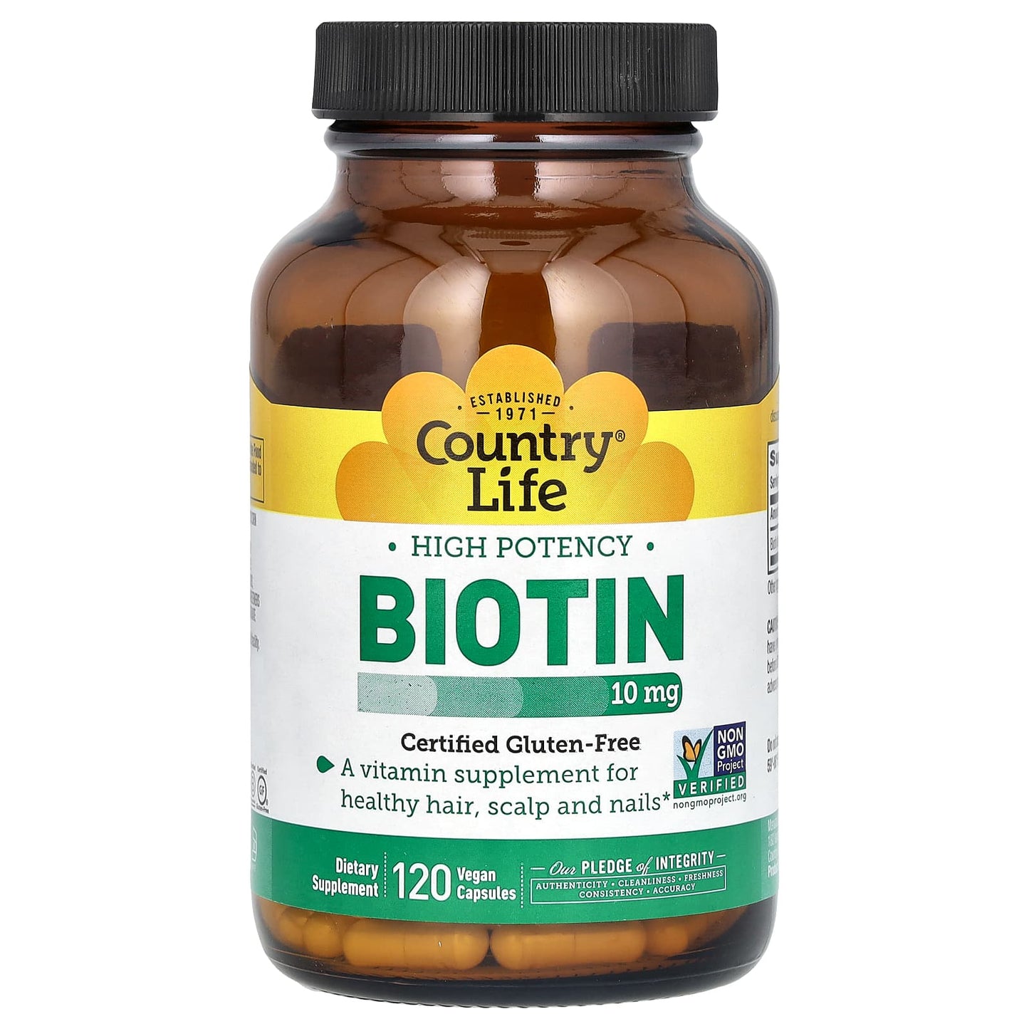 Country Life, Biotin, High Potency, 10 mg, 120 Vegan Capsules