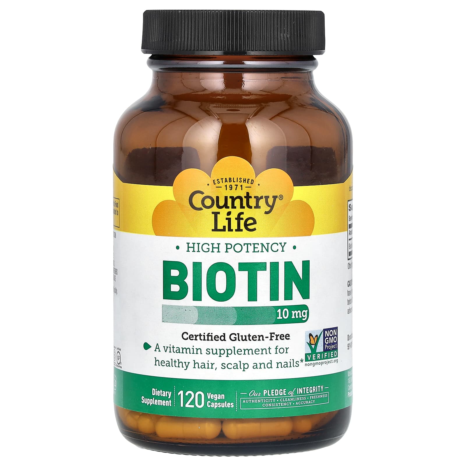 Country Life, Biotin, High Potency, 10 mg, 120 Vegan Capsules