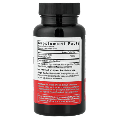 Force Factor Hyaluronic Acid 200 mg 60 Veg Caps