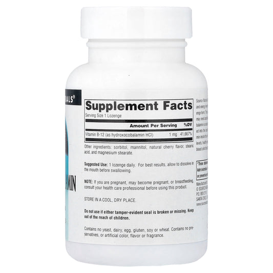 Source Naturals, HydroxoCobalamin, Cherry, 1 mg, 240 Lozenge