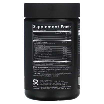 Sports Research Keto Omega-3 with Salmon Oil 120 Softgels