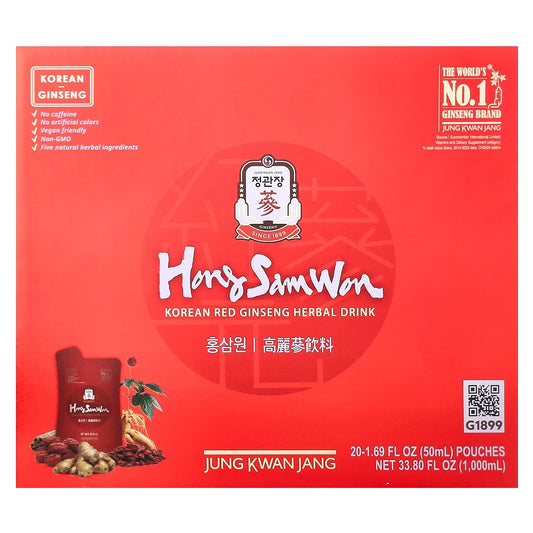 JungKwanJang Korean Red Ginseng Herbal Drink 20 Pouches