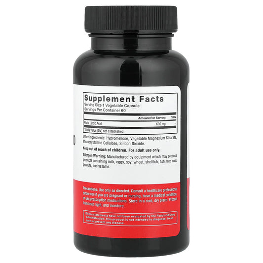 Force Factor, Alpha Lipoic Acid, 600 mg, 60 Vegetable Capsules
