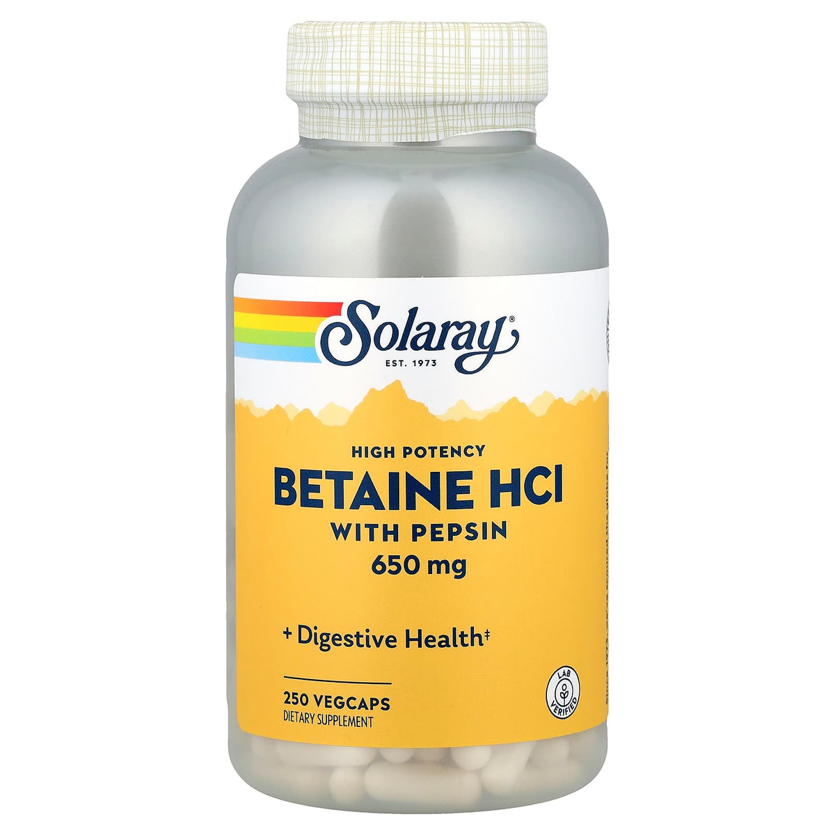 Solaray Betaine HCl Pepsin 250 VegCaps 250 VegCaps