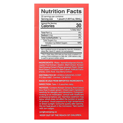 JungKwanJang Korean Red Ginseng Herbal Drink 20 Pouches