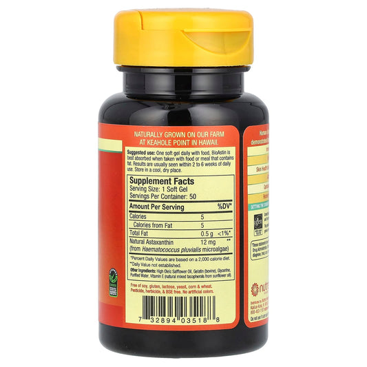 Nutrex Hawaii BioAstin, Hawaiian Astaxanthin 12 mg 50 Softgels