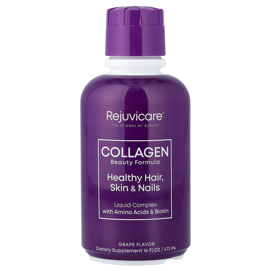 Rejuvicare, Collagen Beauty Formula, Liquid Complex With Amino Acids & Biotin, Grape, 16 fl oz (473 ml)