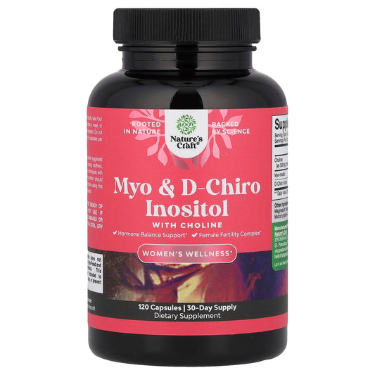 Nature's Craft, Women's Wellness, Myo & D-Chiro Inositol with Choline, 120 Capsules