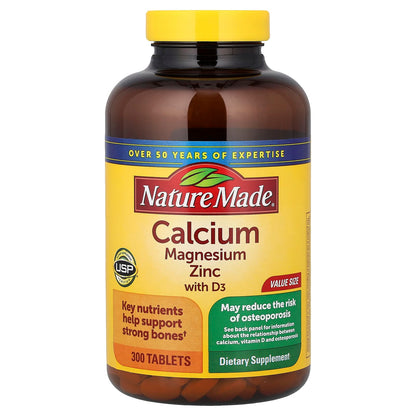 Nature Made, Calcium Magnesium Zinc with Vitamin D3, 300 Tablets