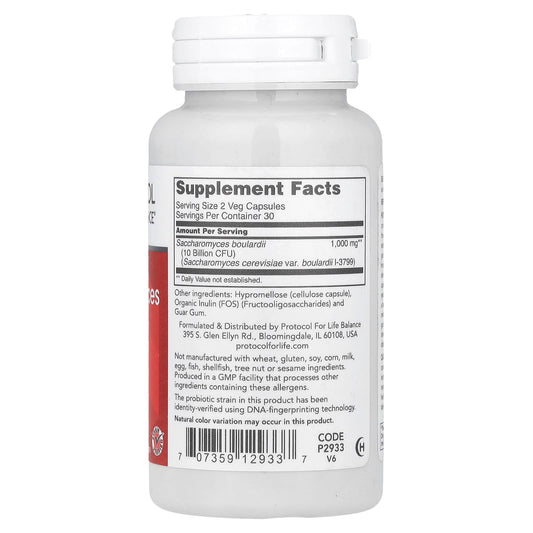 Protocol for Life Balance Saccharomyces Boulardii 500 mg 60 Veg Caps