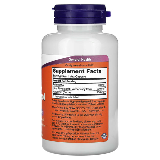 NOW Foods, Policosanol, 40 mg, 90 Veg Capsules