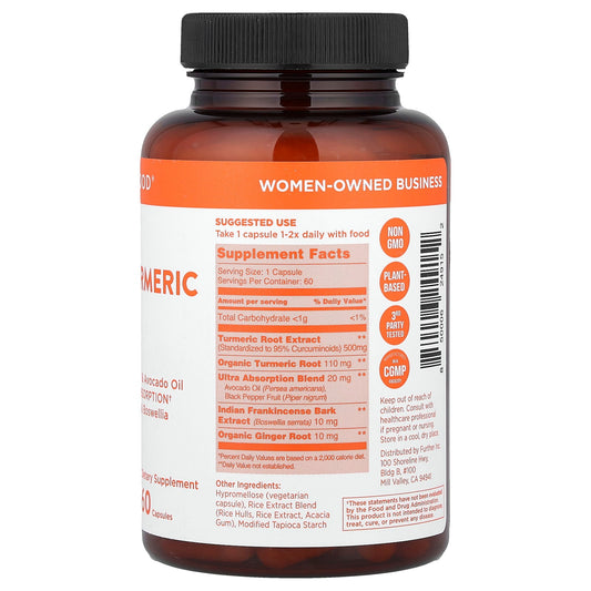 Further Food, Premium Curcumin Turmeric, Maximum Strength, 500 mg, 60 Capsules
