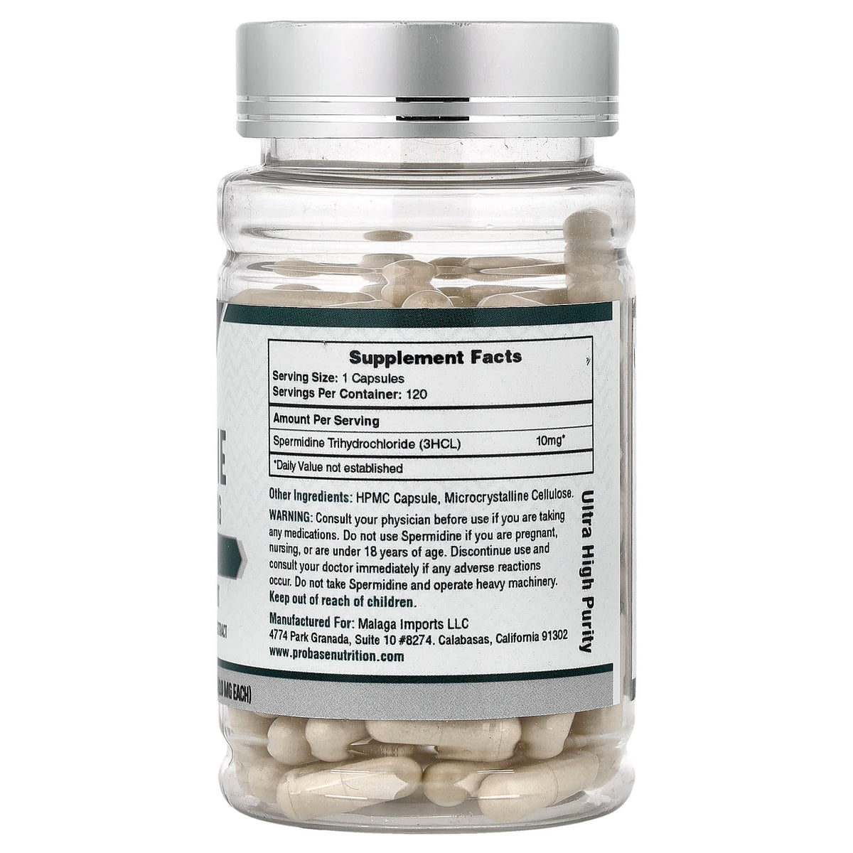 Probase Nutrition Spermidine 10 mg 120 Caps