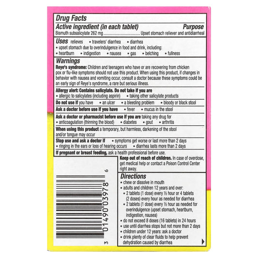 Pepto Bismol, Chewables, Cherry, 30 Chewable Tablets (131 mg per Tablet)