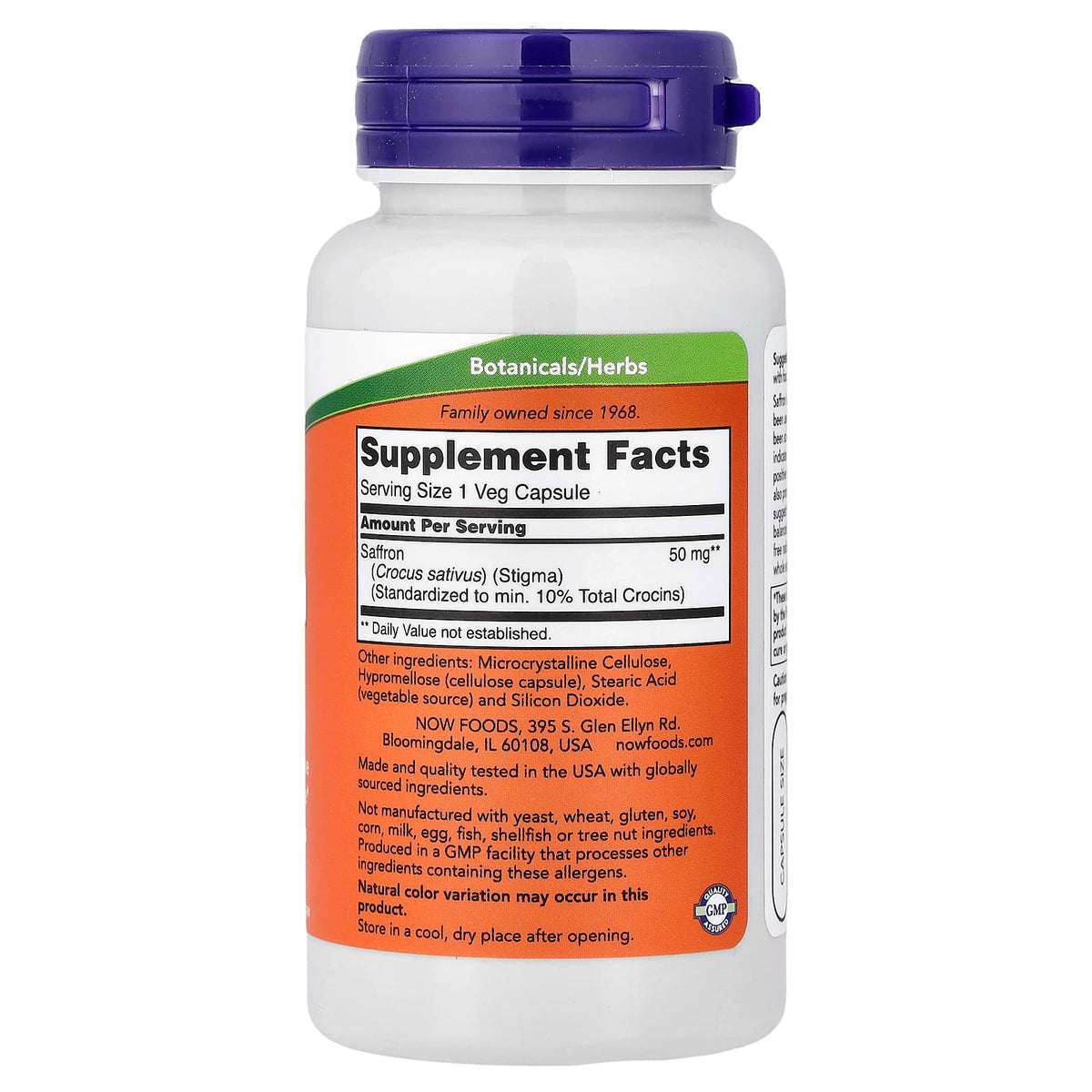 NOW Foods Saffron 50 mg 60 Veg Caps