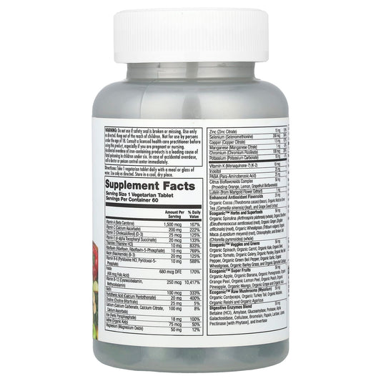 KAL, Enhanced Energy, Once Daily Whole Food Multivitamin, 60 Vegetarian Tablets