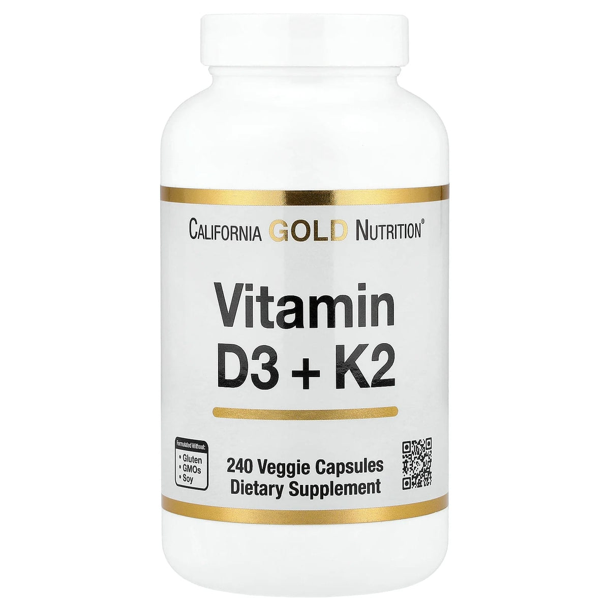 California Gold Nutrition Vitamin D3 + K2 240 Caps