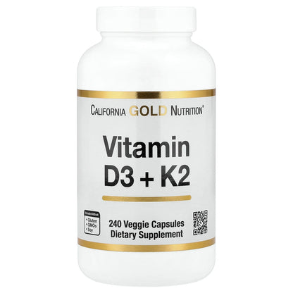 California Gold Nutrition Vitamin D3 + K2 240 Caps