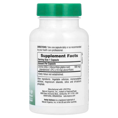 Nature's Plus, Herbal Actives, Licorice (DGL), 500 mg, 60 Vegetarian Capsules
