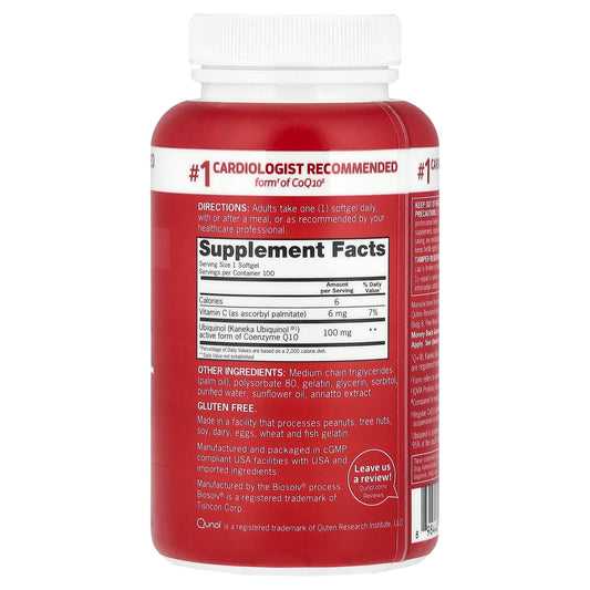 Qunol Mega CoQ10 Ubiquinol 100 mg 100 Caps