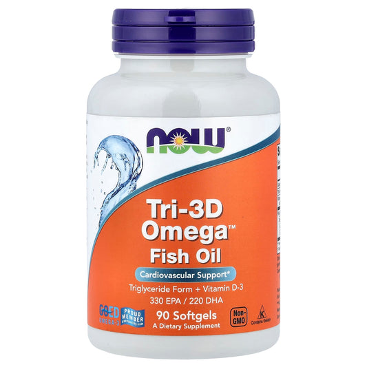 NOW Foods, Tri-3D Omega™ Fish Oil, 90 Capsules