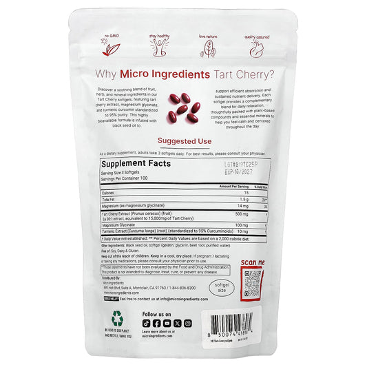 Micro Ingredients, Sour Cherry+, 300 Capsules