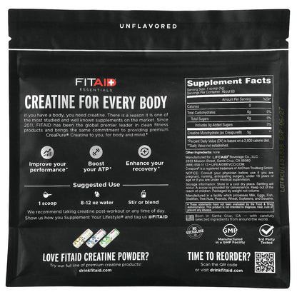 FITAID, Essentials, Creatine Monohydrate, Unflavoured, 300 g (10.6 oz)
