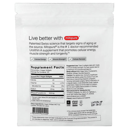 Timeline Urolithin A 60 Softgels