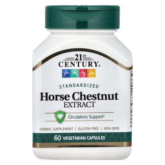 21st Century, Horse Chestnut Extract, Standardised, 60 Vegetarian Capsules (300 mg per Capsule)