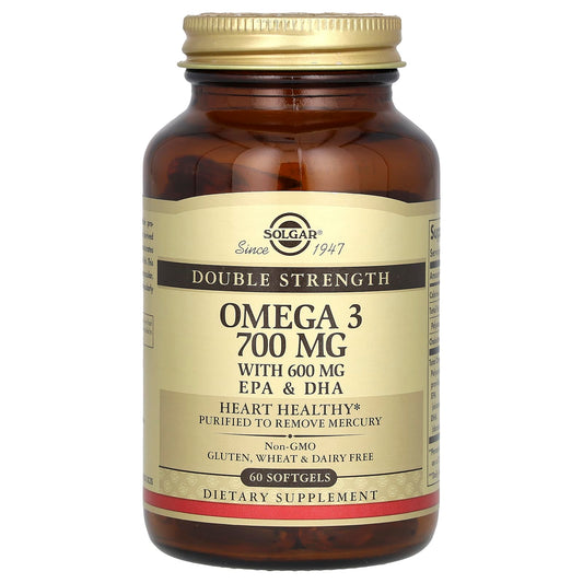 Solgar, Omega-3, EPA & DHA, Double Strength, 700 mg, 60 Softgels