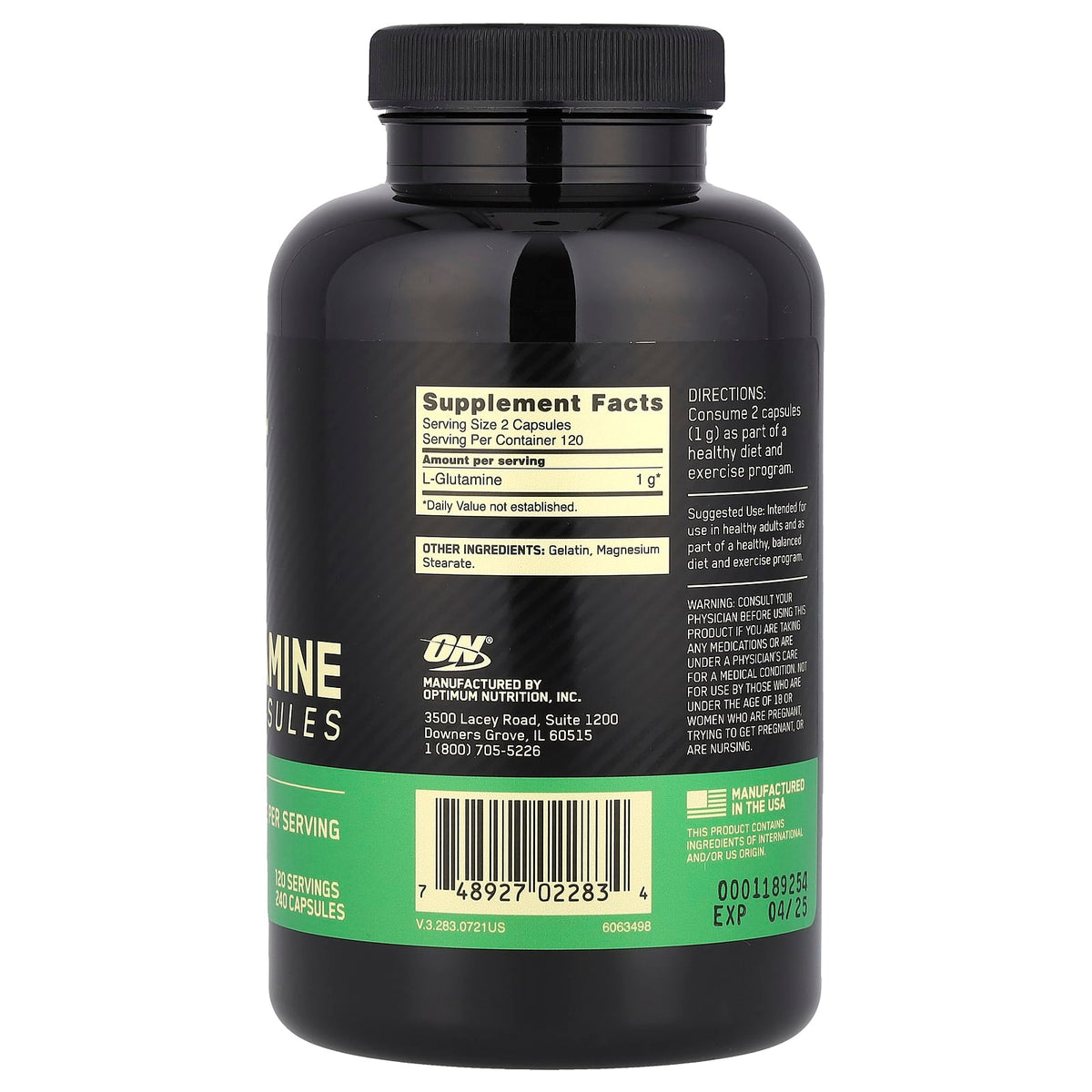 Optimum Nutrition, Glutamine, 1,000 mg, 240 Capsules