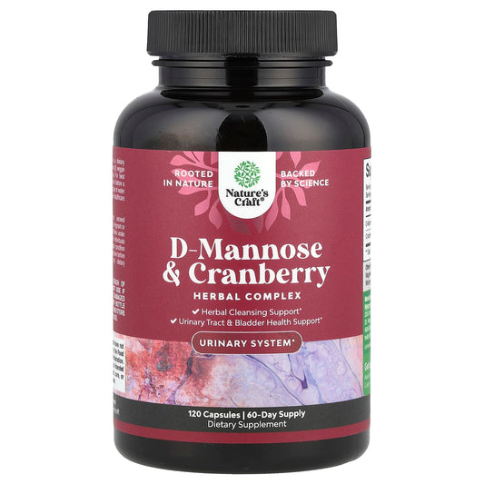 Nature's Craft, D-Mannose & Cranberry, 120 Capsules