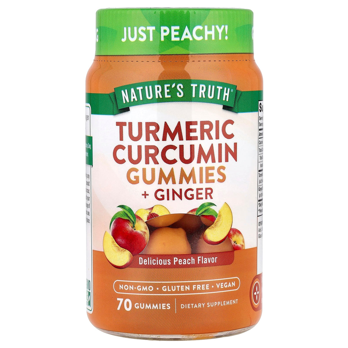 Nature's Truth Turmeric Curcumin + Ginger Gummies, Delicious Peach 70 Gummies