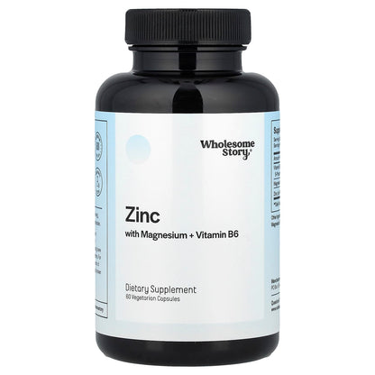 Wholesome Story, Zinc With Magnesium + Vitamin B6, 60 Vegetarian Capsules