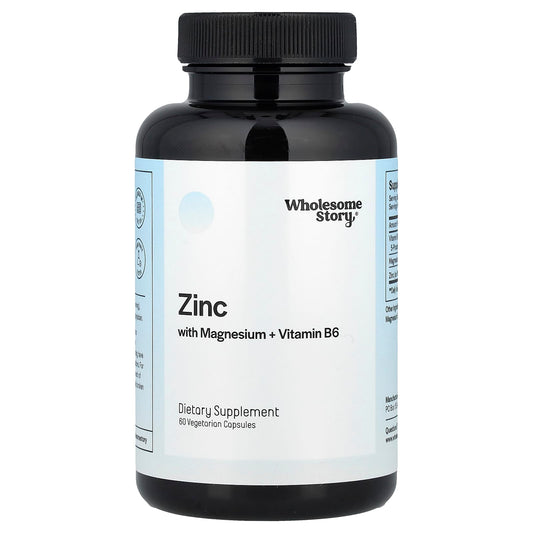 Wholesome Story, Zinc With Magnesium + Vitamin B6, 60 Vegetarian Capsules