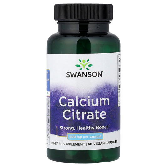 Swanson Calcium Citrate 200 mg 60 Vegan Caps